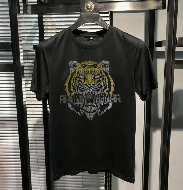 Hot Drill Tops T-shirt Brand Summer Personality Men Handsome Short Sleeves Man's Casual Tshirt 006_voghion.com