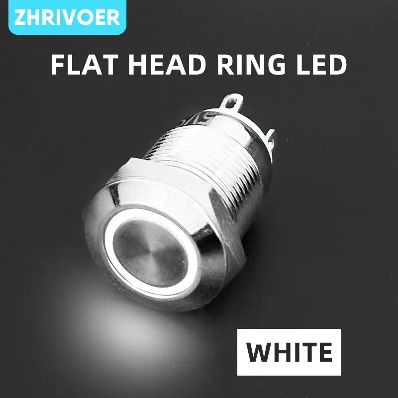 12mm Waterproof Metal Push Button Switch LED Light Momentary Locking Car Engine PC Power Switch 3V 5V 12V 24V 220V Ring Symbol - Image 17
