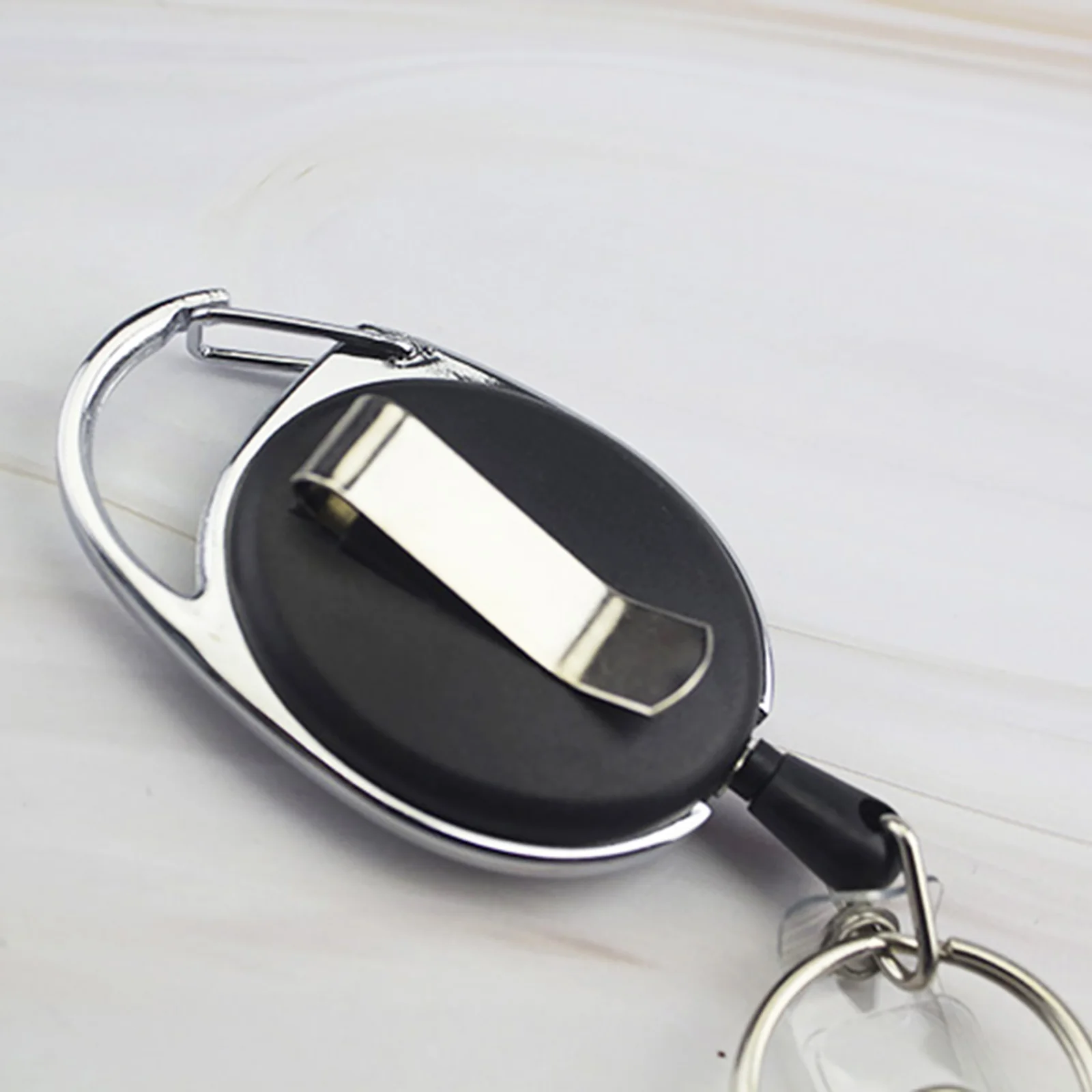 Button Strap&Key Ring Badge Reel Holder,Carabiner Hook Retractable ID Card Roller Clip, Waist clip Buckle ,Hospital Nurse Favor Badge Holder