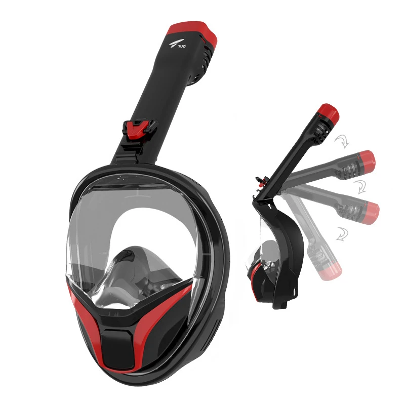 

Adult Fully Dry Solid Color Diving Mask Foldable Large Visual Anti Fog Mobile Support Snorkeling Equipment