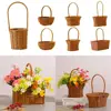 Imitation Rattan Handhold Weaving Basket with Handle Home Decoration Braid Storage Baskets Vegetable Fruit Flower 4