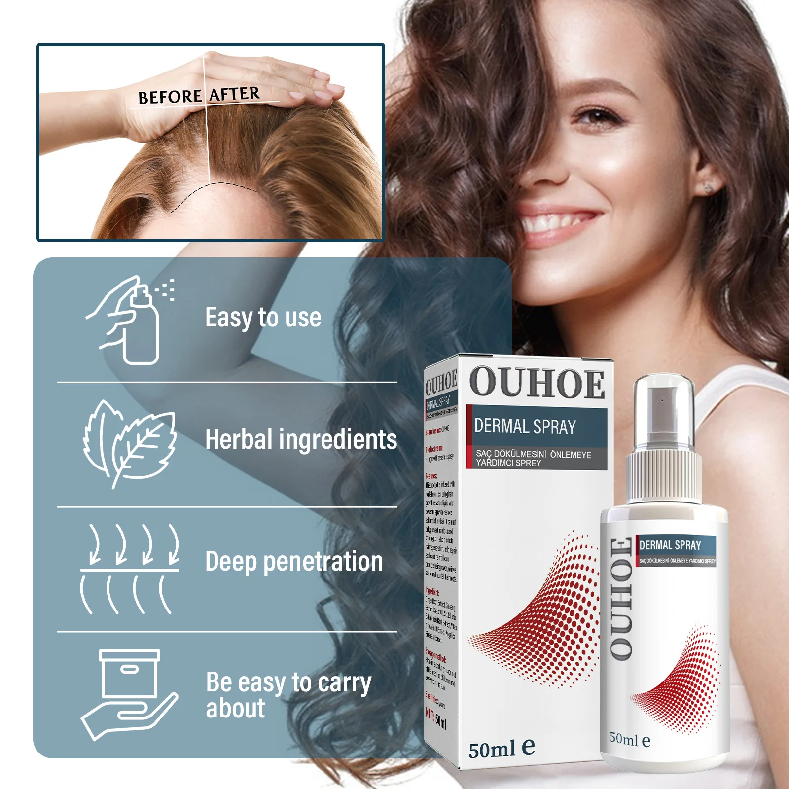 Tight Hair Essence Anti Hair Loss Spray Soothe Dense Nourishing Repair Scalp Follicle Promote Growth Treatment Serum Liquid