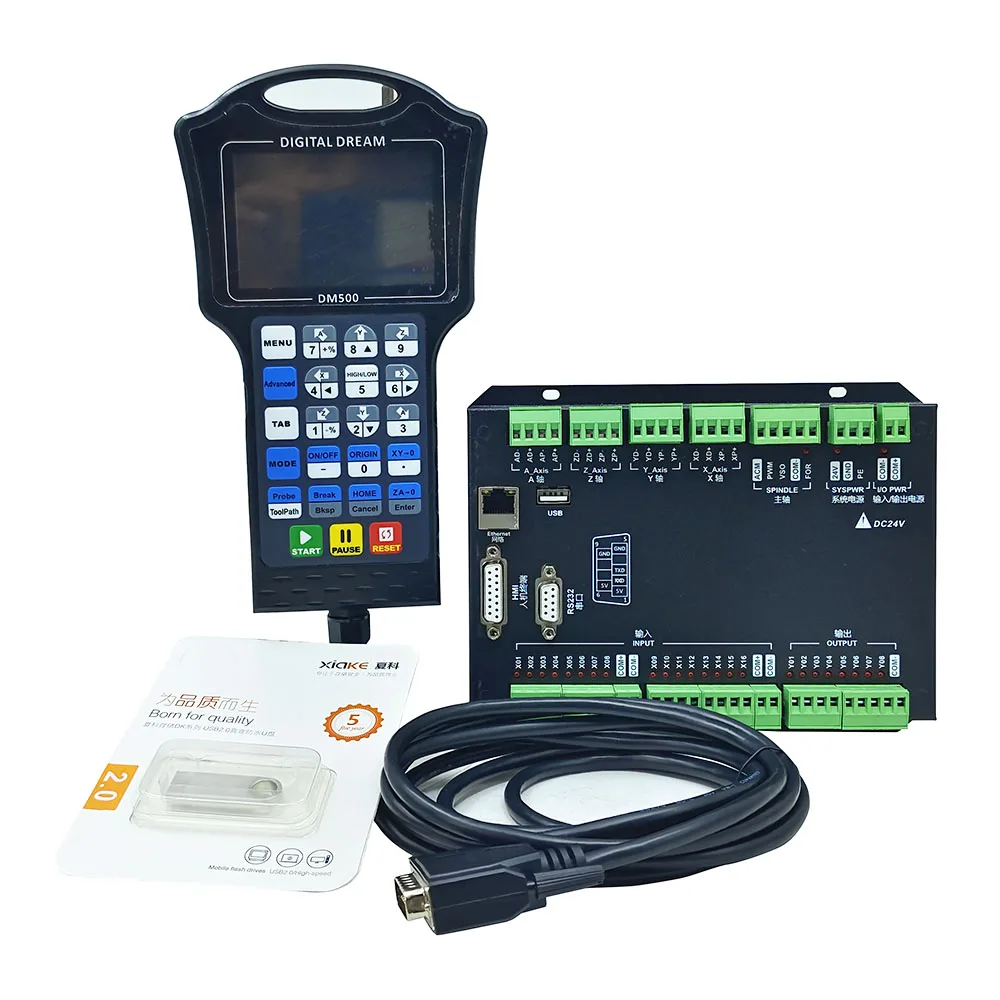 핸드헬드 DM500S 조각기 오프라인 컨트롤러, CNC 모션 제어 시스템, 표준 G 코드 지원, 3 축, 4 축, 500MHz, 1G 메모리