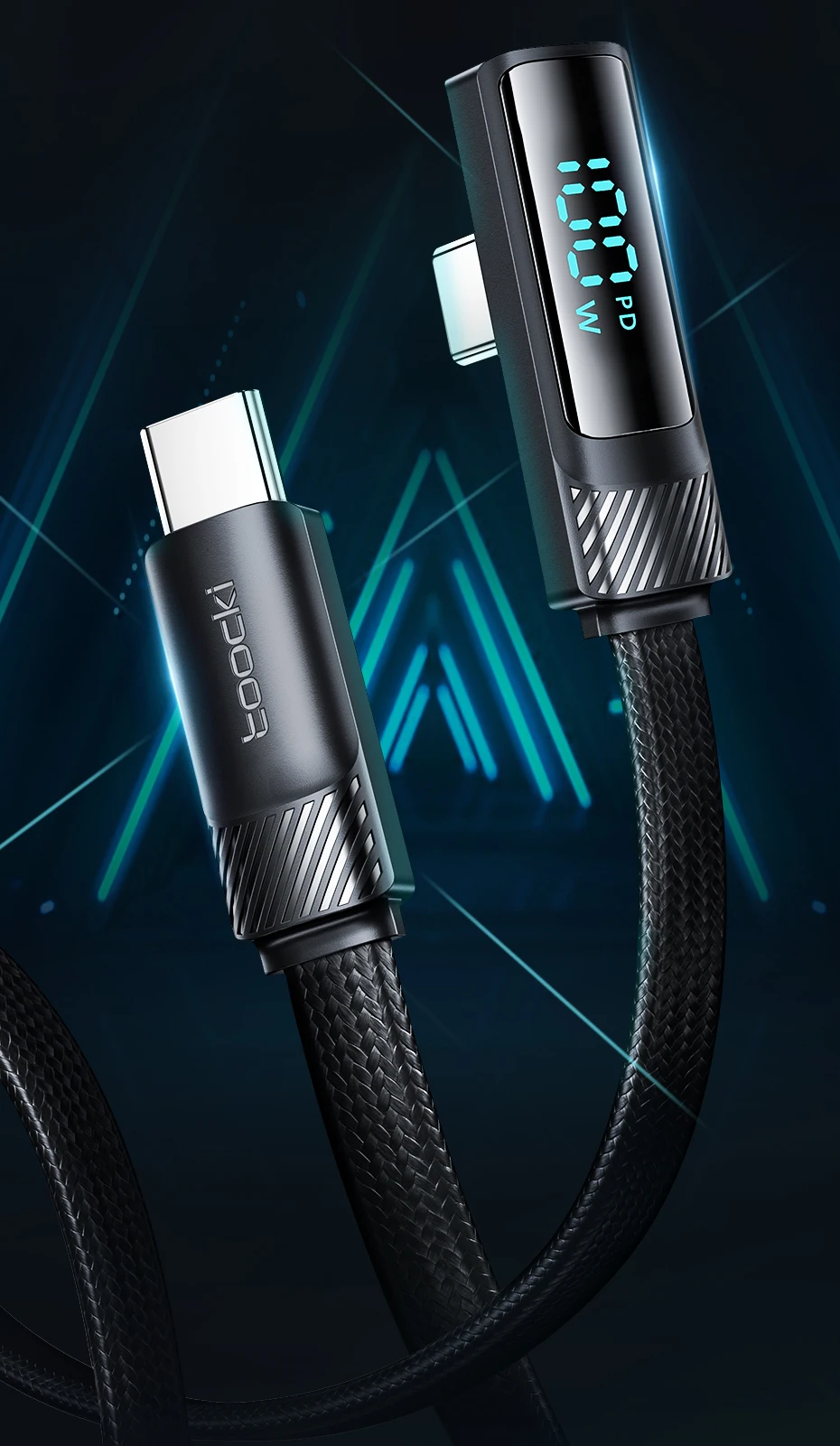 USB Type C Cable to USB C 90 Degree PD 100W Fast Cahrging for OPPO Macbook Xiaom