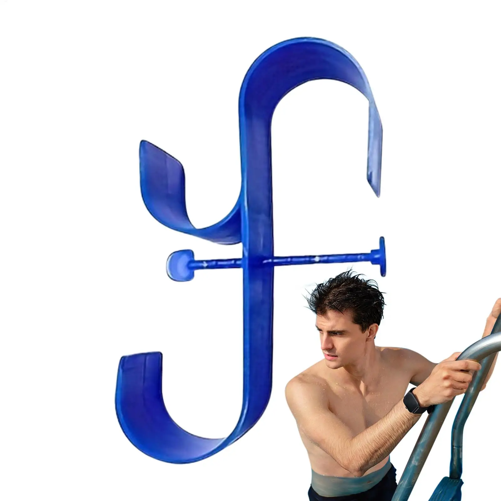 Poolside Pool Leaf Skimmer Net Holder Pool Accessories Ground Pool Pole Hanger Adjustable Telescopic Hooks Tool Holder