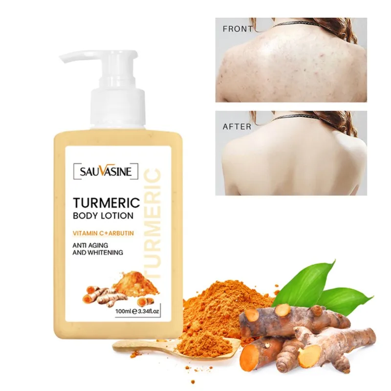 Whitening body cream 100ml Body Whitening Cream Turmeric Body Lotion Anti Aging Long-lasting Moisturizing Smooth Skin Lightening Cream for Dark Skin