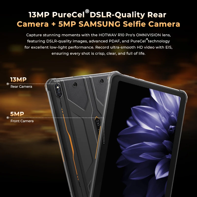 2025 HOTWAV R10 Pro Rugged tablet android 14 10.1'' HD+10800mAh battery PC 5MP+13MP Camera 8GB+256GB  8-core OTG Charging Tablet 5