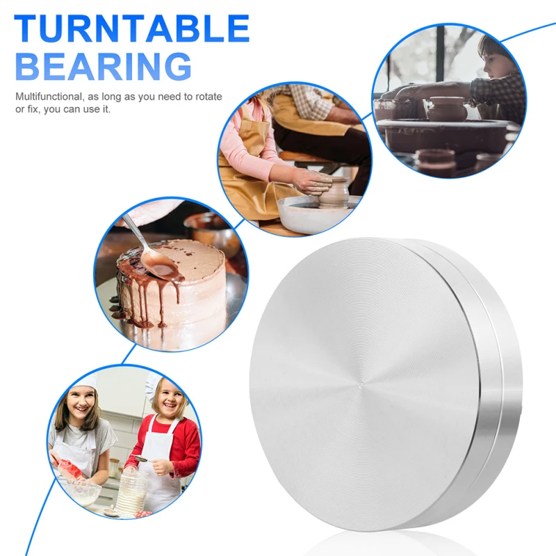 Description Picture 2 of itemRotating Cake Stand Turntable Cake Rotator Base Bearing Aluminium Alloy Revolving Cake Stand For Cake Pastries Cupcake