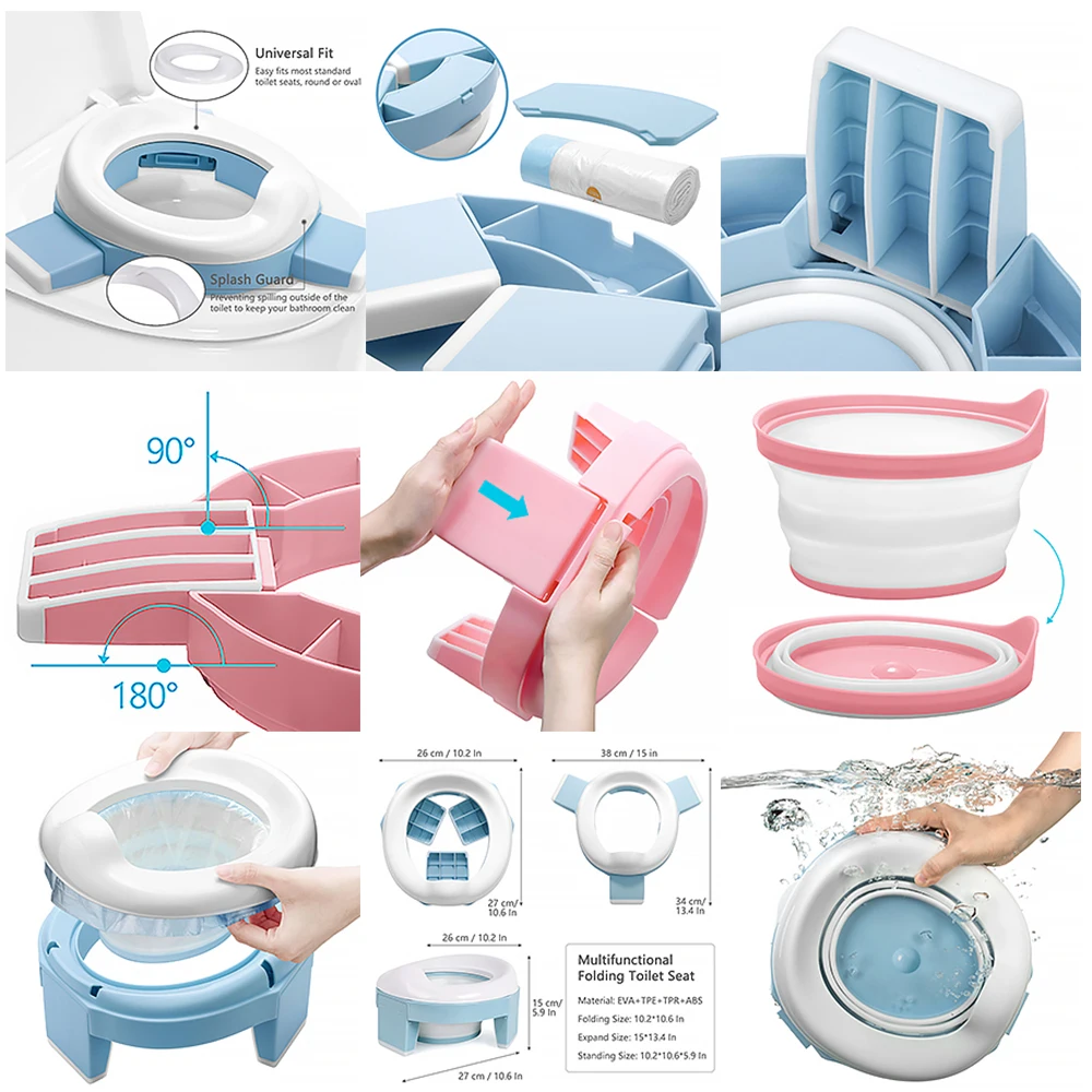 Baby Potty Training Seat 3 in 1 Travel Toilet Seat Foldable For Baby child toilet