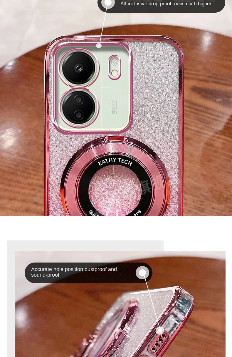 Enhanced Soft Bling Glitter Magnetic Protective Back Cover Case with Ring