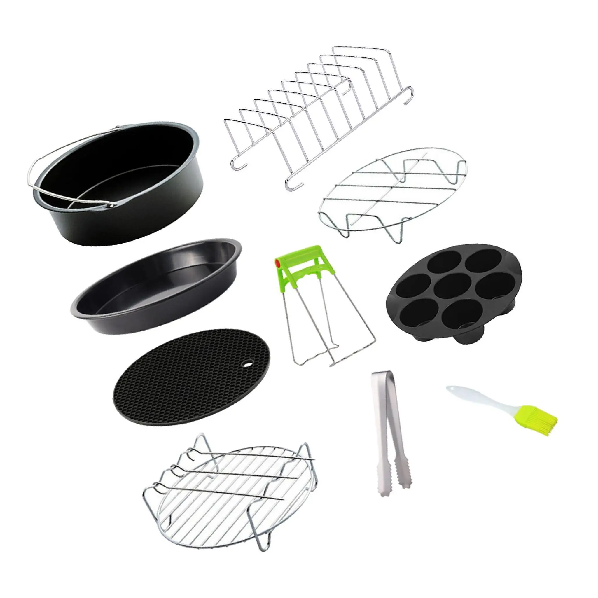 

Carbon Steel Cake Basket Bread Rack For Air Fryer Large Capacity For Delicious Baked Goods Versatile