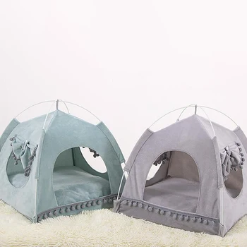 Cat Tent Bed Pet Products The General Teepee Closed Cozy Hammock with Floors Cat House Pet Small Dog House Accessories Products 5