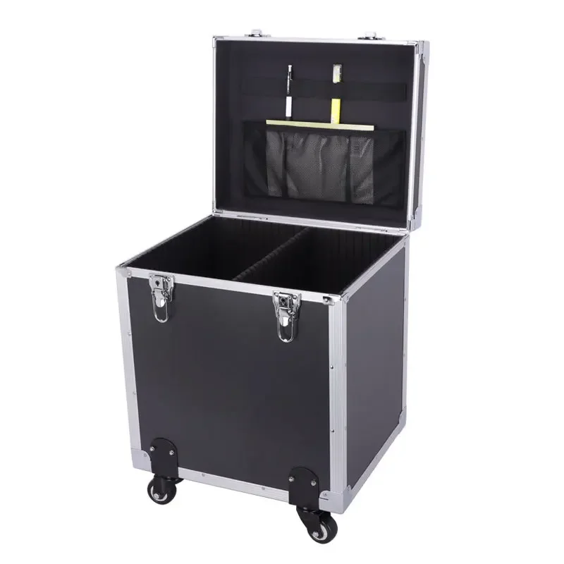 Aluminum Alloy Flight Case Audio Packaging Storage Transportation Portable Professional Complete Tools Boxes with Wheels Trolley 5