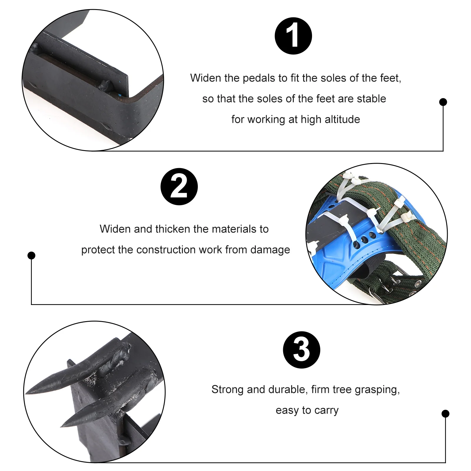 1Set Durable Iron Climbing Shoes Tree Spikes Practical Tool Aid Pole Climbing Spike Shoes Blind Stand Hunting Arborist Tree