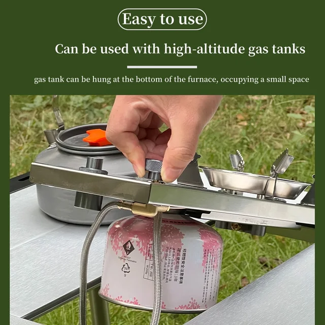 Camping Gas Stove Igt 0.5 Unit Stove 7200W High Power IGT Gas Burner Folding Brazier Grill Stainless Steel Burner Stove Kitchen 2