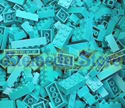 Color-Sorted Building Blocks Bulk Pack - 125/250g Variety of Bricks and Plates - 250g-bag (Light blue)