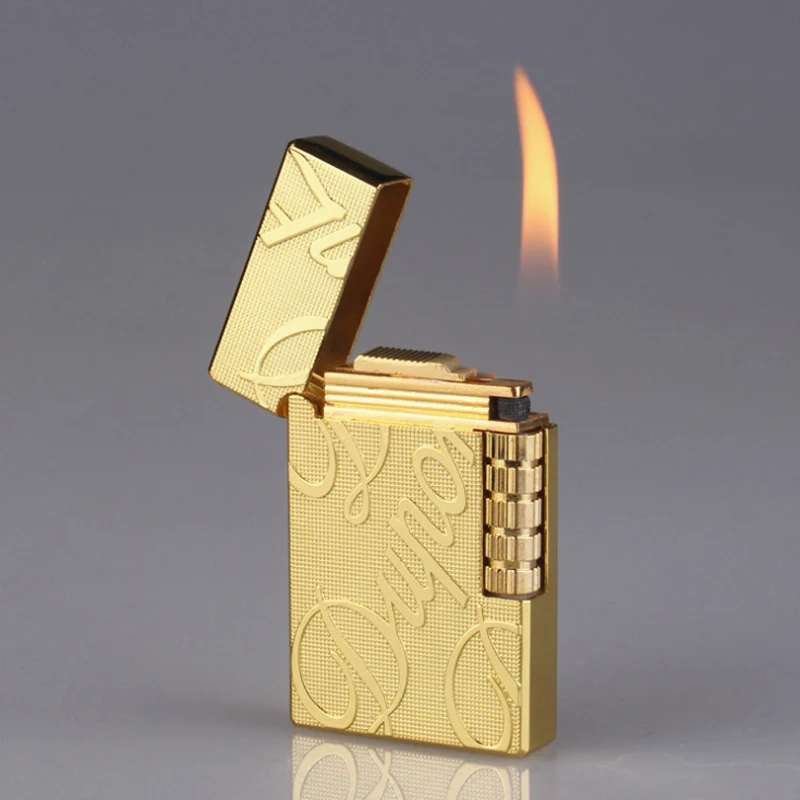 Fashion Letter Relief Lighter Bright Sound Grinding Wheel Cigarette Lighter  Men Metal Gas Butane Flame Lighter Smoker Gift - Cigarette Accessories -  AliExpress