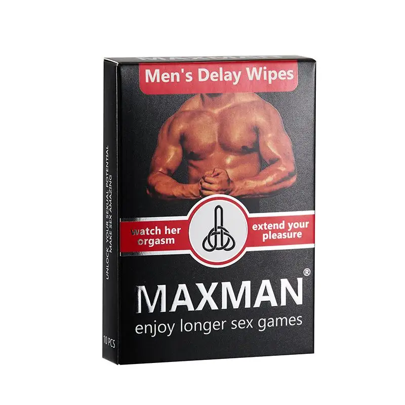 10Pcs /Box Men's Delay Wipes Fast-acting Premium Sensitivity Moist Towelettes Gentle & Discreet Intimacy Support For Couples