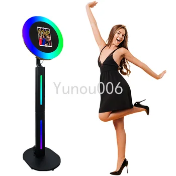 RGB 링 조명 장착 아이패드 포토부스 쉘, 셀카 사진 부스 기계 스탠드, 렌탈 비즈니스 크리스마스, 3 in 1