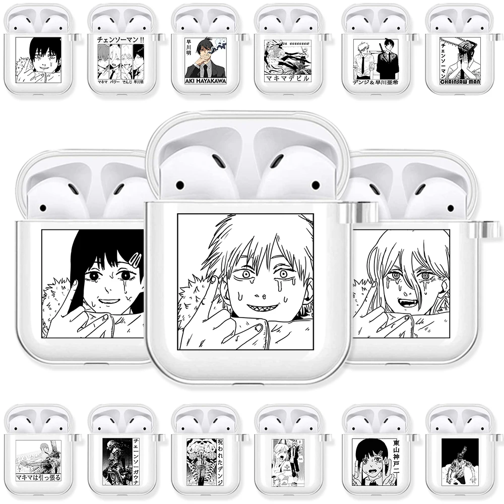 끔찍한 애니메이션 전기 톱 맨 소프트 TPU 케이스 Apple Airpods Pro 3 2 1 Power Denji Makima Aki Pochita 이어폰 커버 Airpod 케이스