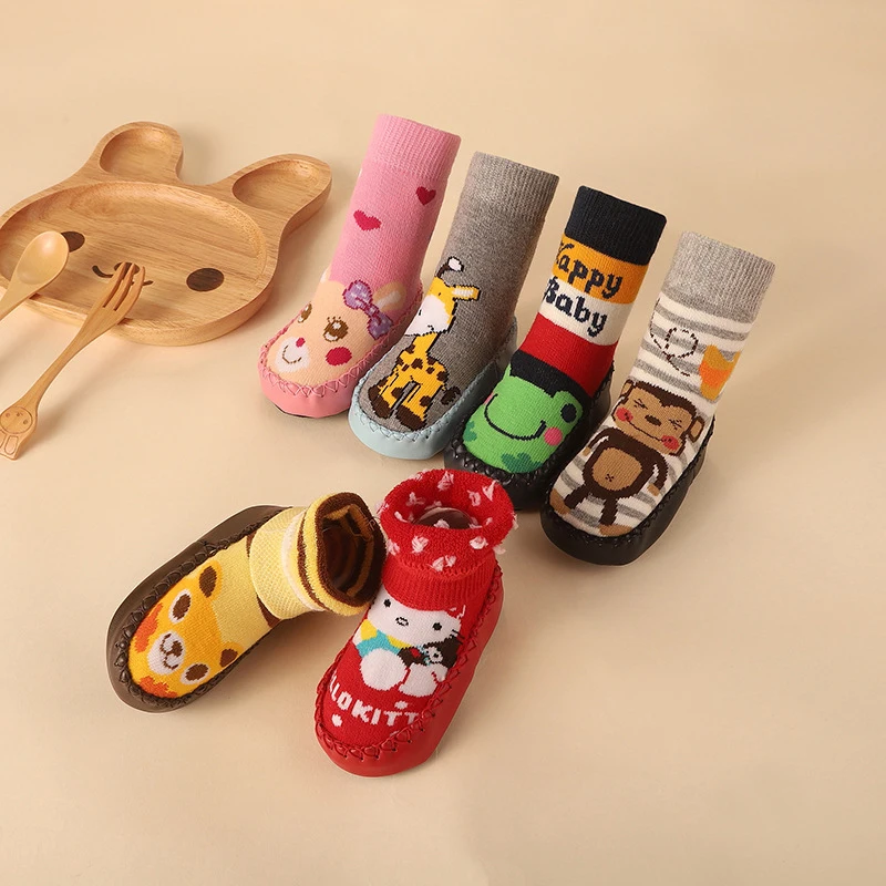 Baby Cotton Anti Slip Floor Socks with Rubber Sole Warm for Infant Girls Boys Slipper Stuff cotton anti slip socks,cotton socks,baby socks