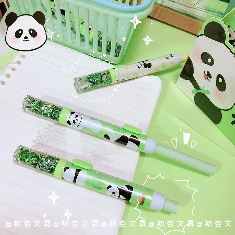 Kawaii Quicksand Push-pull Design Panda Portable Rubber Eraser Cute Erasers for Kids School Office Supplies Gift Stationery