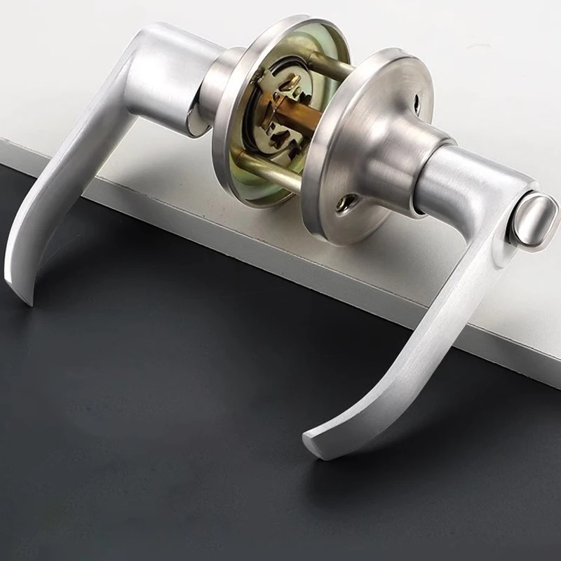 Three Bar Door Handle Zinc Alloy Indoor Door Handle Mute Keyless Bathroom