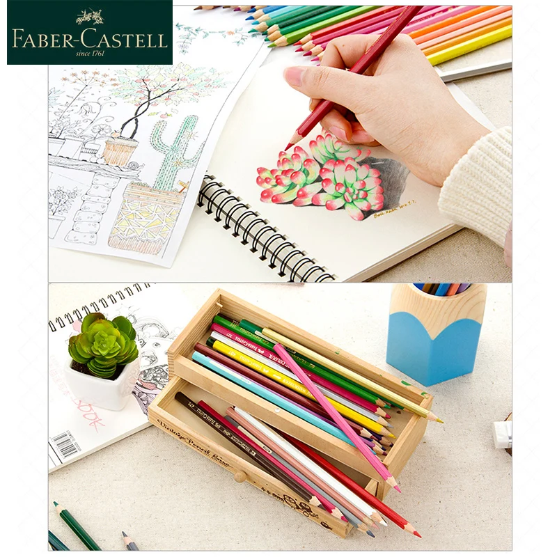 Faber Castell Watercolour Colored Pencils 24/36/48/60/72 Natural Wood Color Pencil Art Painting Drawing Sketching Supplies color pencils