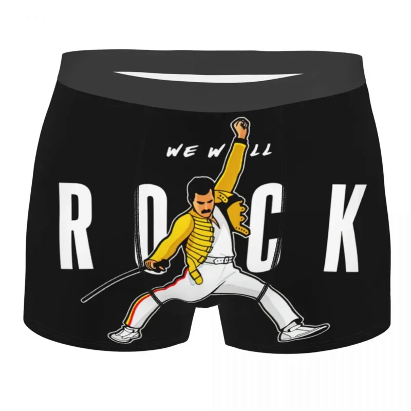 

Male Fashion Freddie Mercury Rock Pop Music Underwear Boxer Briefs Breathable Shorts Panties Underpants