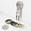 GvOvLvF Golf Divot Tool With Marker Pitch Mark Green Divot Repair Tool Golf Pitchfork Golf Training Aids Silver And Copper Color 2