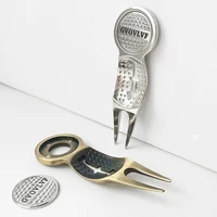 GvOvLvF Golf Divot Tool With Marker Pitch Mark Green Divot Repair Tool Golf Pitchfork Golf Training Aids Silver And Copper Color 2