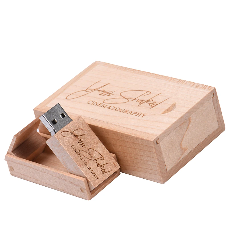 고속 3.0 USB 플래시 드라이브, 나무 상자 메모리 카드 스틱, 펜 드라이브 사진, 결혼 선물, 펜 드라이브, 무료 커스텀 로고, 128GB