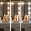 Vanity Table, Makeup Table with Lighted Mirror, 3 Color Lighting Modes, Brightness Adjustable, Dressing Table with Drawers 4