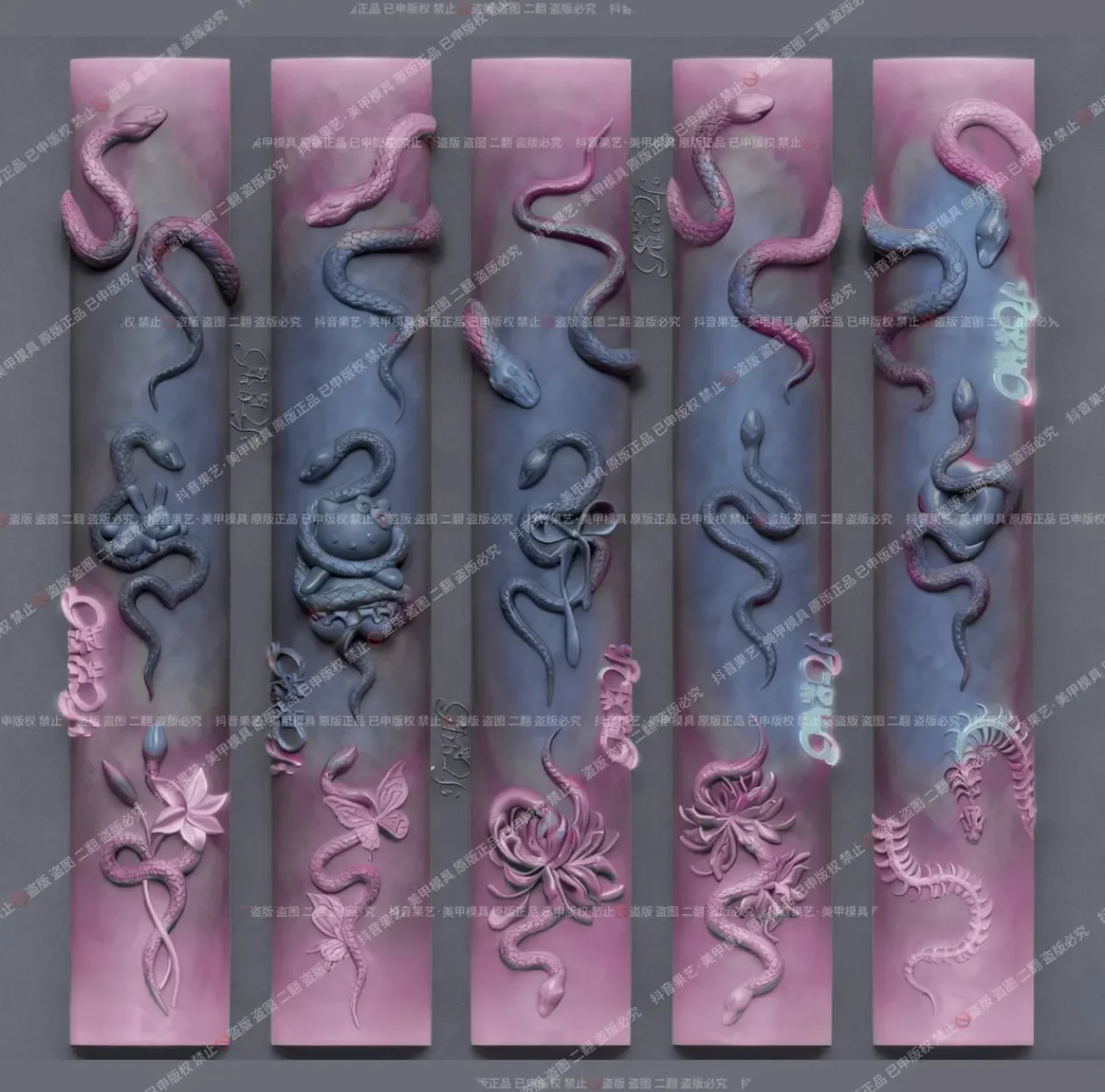 1pc 윙 딸기 보우 스커트 레이스 체리 베어 3D 아크릴 네일 몰드 네일 장식 손톱 DIY 실리콘 네일 스탬프 플레이트