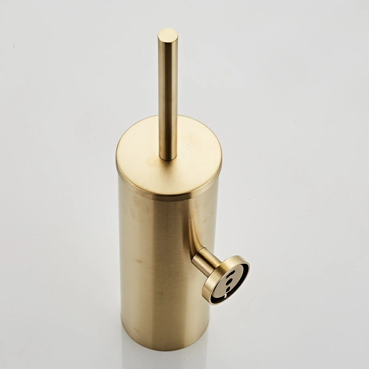 304 stainless steel brushed gold toilet brush with base wall mounted toilet brush set