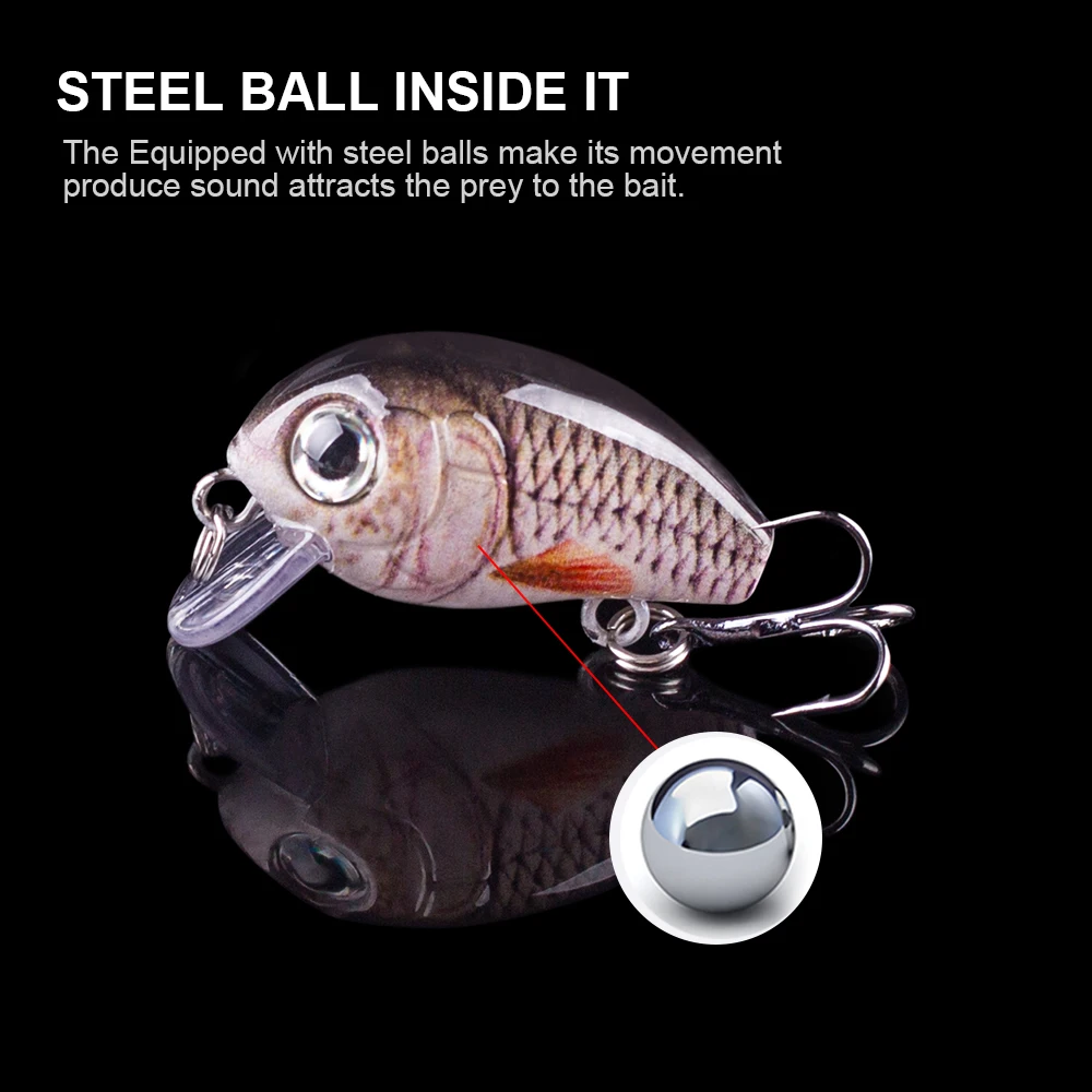 Hanlin 5pcs/Suit 2.8cm 2g Mini Wobblers Slow Sinking Crankbait Fishing Lure Artificial Bait Hard Plastic Wobbler For Bass Tackle 4