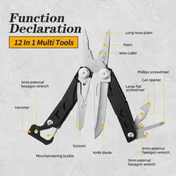 Multi-tool Outdoor Folding Utility Plier S for Men Cool Gadgets for Dads Husbands Survival, Camping, Adventure