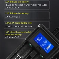 New 2032 2450 Rechargeable Battery Charger Compatible Charge Rechargable AA AAA 1.2V Ni-MH 3.7v Lithium ion Batteries USB Port - Image 4