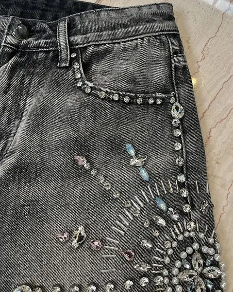 Y2K Streetwear Shorts Jeans Men Women Harajuku Hip Hop Gothic Masonry Retro Loose Denim Fitness Casual Basketball men jeans denim shorts summer jeans shorts