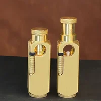 Heavy Trench Handmade Brass Kerosene Lighter Flamido Side Pulley Ignition Special-shaped Lighter Retro Collectible 1