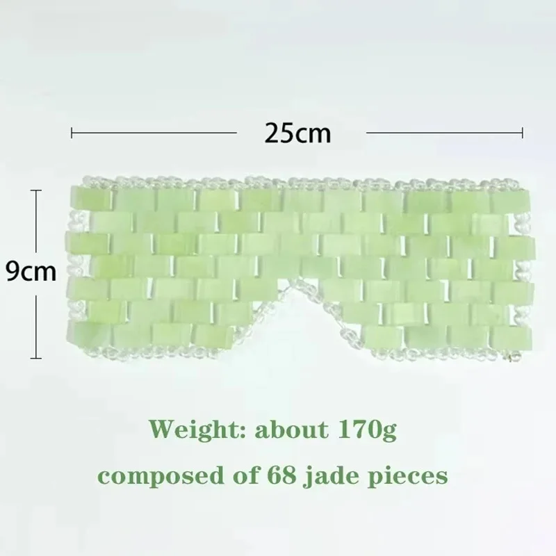 Natural Jade Eye Face Mask Massager Pink Cooling Sleep Eye Facial Mask Relax Sleep Massager Cold Therapy SPA Mask Beauty Tools