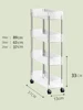 Acrylic Clear Trolley Rack Movable Rolling Utility Cart Narrow Gap Storage Rack with Wheels Bathroom Removable Shelf 2/3/4 Layer 6
