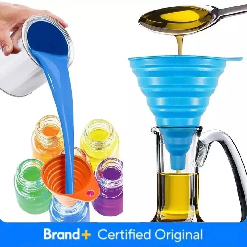 Kitchen Silicone Funnel Foldable Funnel for Filling Water Bottle With Liquid Transfer Portable Oil Pot Funnel Kitchen Gadgets