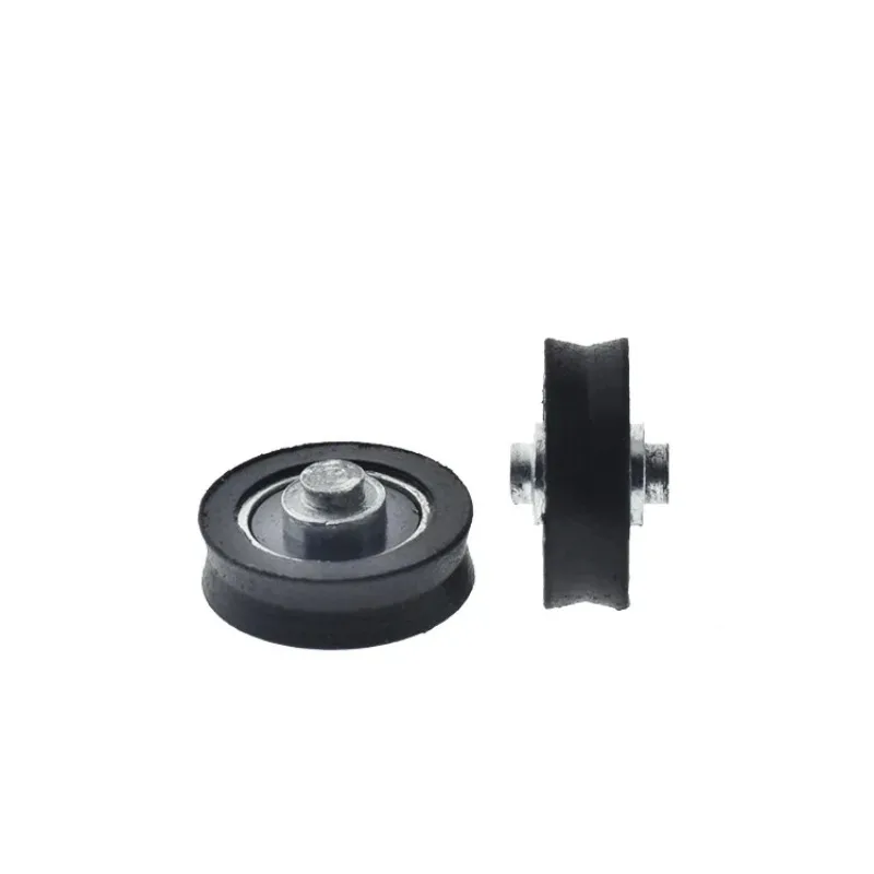 5pcs 6x21x8mm nylon pom plastic wheel V groove wheel with shaft stick shaft bearing door and window pulley sliding door pulley nylon bearing pulley