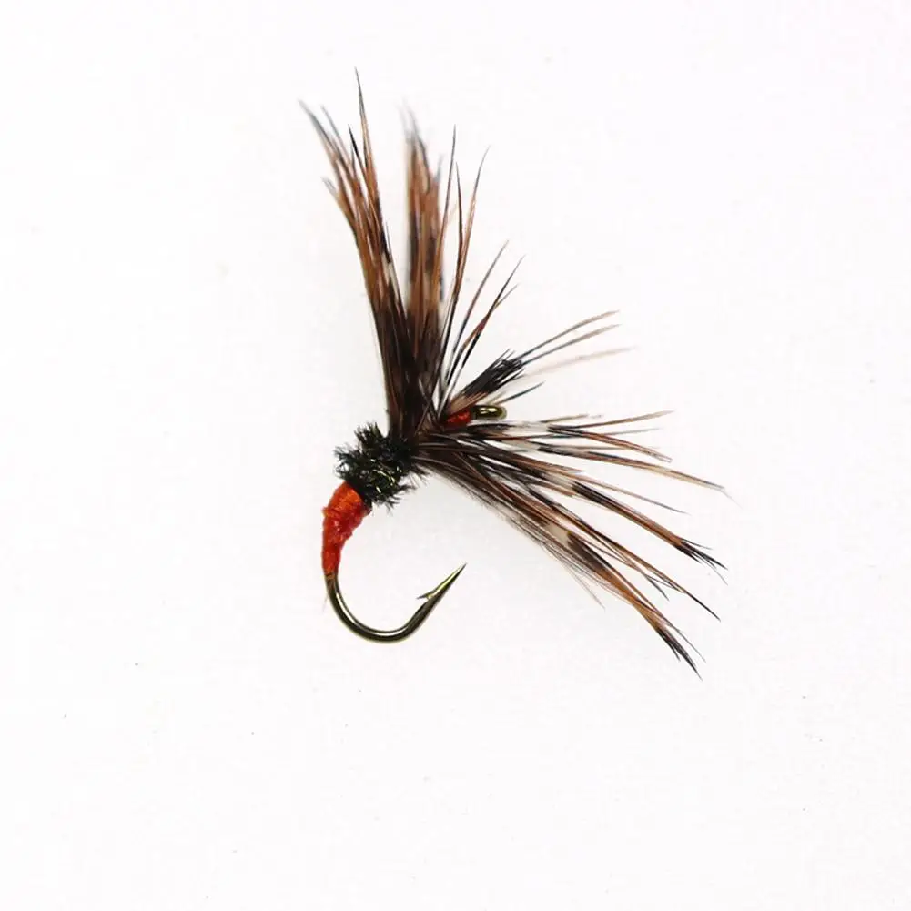 Tenkara Flies Kebari Reverse Hackle Dry Fly Barbed Hook Salmon Steelhead Trout Fly Fishing Lure Bait Size12# 10pcs fishing lure