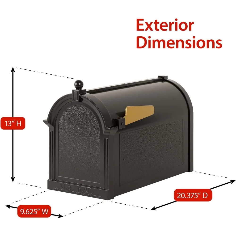 Capitol Mailbox-Black,Extra Large