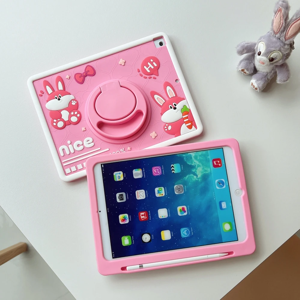 Caixa de Coelho Giratória para Samsung Galaxy Tab Suporte de 360 Graus a8 10.5 Sm-x200 X205 s6 Lite 10.4 2023 2023 a7 Lite 8.7 T220 Capa