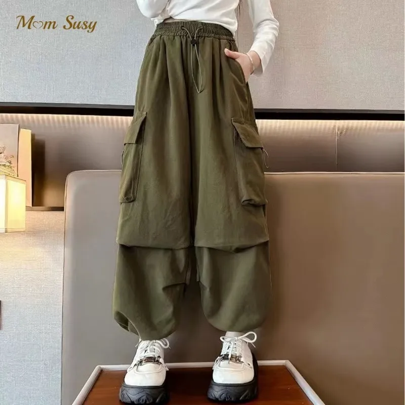 

Fashion Baby Girl Boy Cotton Cargo Pant Autumn Spring Winter Toddler Teen Child Pocket Trousers Casual Pant Baby Clothes 5-16Y