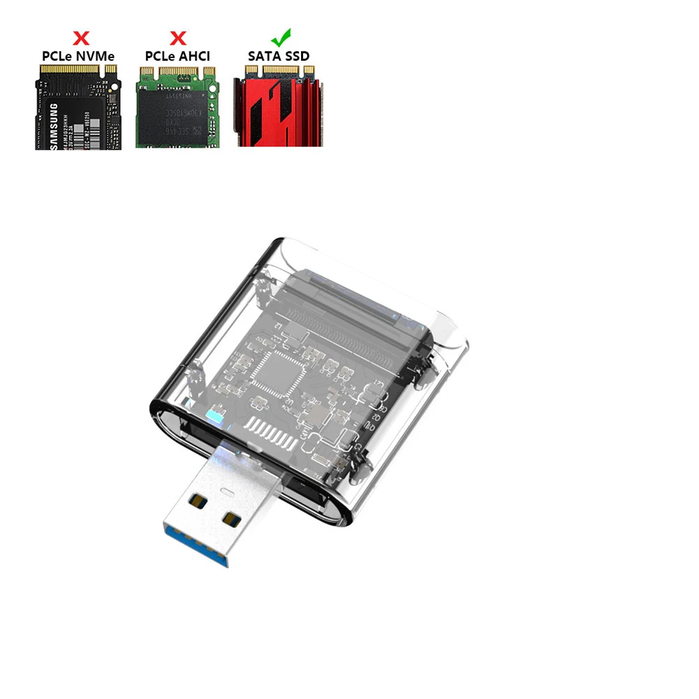 Ssd Case Sata Chassis M.2 para Usb 3.0 Adaptador Ssd de Alta Velocidade para Sata M.2 Ngff Ssd 2242 2260 2280 Adaptador de Cartão m2 - Imagem 4