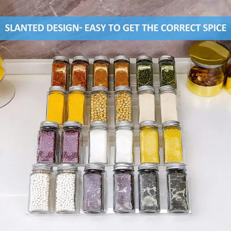 Clear Acrylic Spice Rack Kitchen Seasoning Jars Rack For Cabinet - Yahoo  Shopping